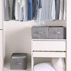Fixwal 4pcs Wardrobe Clothes Organizer Foldable Jean Organizer for Drawer Washable Compartment Closet Organizers and Storage Bins for Clothes Jeans Pants Sweaters 5 Grids Gray