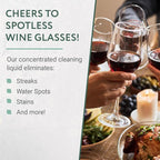 IMPRESA Concentrated Liquid Wine Glass Cleaner - 8 fl oz, Unscented - Streak-Free, Removes Water Spots, Stains & Cloudiness