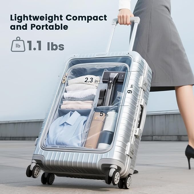 Portable Steamer for Clothes, 1200W Handheld 2-in-1 Steamer & Iron - 100ML Large Water Tank, 10s Fast Heat Up, 15mins Steaming Garment Steamer for Travel, Home Use