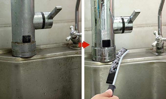 4Pcs Crevice Cleaning Brush Hard Bristle Crevice Cleaning Brush, Ginsco Multifunctional Crevice Cleaning Tools, Scrub Brush Grout Cleaner Brush Small Brush for Household Use Kitchen Bathroom