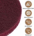 HARFINGTON 6pcs Scrubber Scouring Pads 400 Grits 2 Inch Drill Power Brush Hoop and Loop Surface Conditioning Disc Drill Scuffing Disc Scrub Pads for Home Kitchen Cleaning, Red