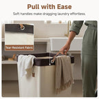 StorageWorks 160L Laundry Basket with Wheels, Large Rolling Hampers for Clothing Organizer, Dirty Clothes Basket for Hotel, Home, Closet, Dorm, Beige