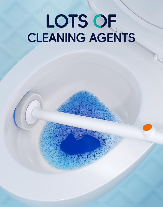Disposable Toilet Cleaning System - Toilet Wand Kit with 48 High-Performance Refills, Wall Mounted Brush and Holder for Deep Cleaning Bathroom (2 Toilet Brush+48 Refills)