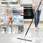 Squeegee for Shower Glass,Shower Squeegee for Glass Doors,Telescopic Window Squeegee for High Windows,Includes Towel Sleeves,Replacement Silicone Blade&Hooks,2 in 1 Queegee for Window Cleaning Kit