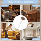 THARAHT Extendable Ostrich Feather Duster up to 27-94 inches Fluffy Feathers Long Handle Reusable for Cleaning Ceiling Fan Pendant lamp High Ceiling Blinds Furniture Feather Duster