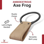 Armory Replicas - Hand Forged Medieval Viking Battle Axe Holder - Genuine Bovine Leather Functional Costume O-Ring Weapon Belt Holster