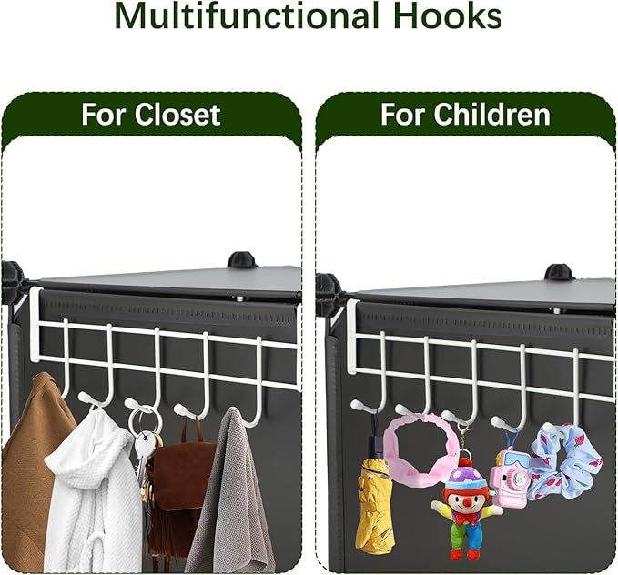 Whitmor 16 Cube Closet Organizers and Storage, Stackable Plastic Closet Shelves with Hooks & Mallet, DIY Clothes Organizer, Cube Bookshelf, Portable Storage Organizer for Bedroom, Home, Office, Black