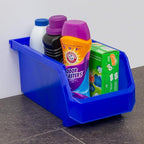 ReadySpace Plastic Containers for Organizing and Storage Bins for Closet, Kitchen, Office, Garage or Pantry Organization, Stackable Bins, Large (14.8" x 8" x 7"), 6-Pack, Blue