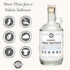 Rustic Strength Natural Fabric Softener, Non-Toxic, Biodegradable, Reduces Static, Removes Soap Build-Up, HE Compatible, 24 oz Glass