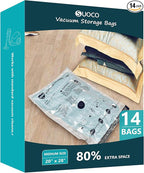 Vacuum Storage Bags, Compression Packing Space Saver Seal Bags for Clothing Bedding Comforters Blankets Pillows, 14 Medium