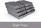 Covermates Keepsakes - Adjustable Zip-Top Storage Box - Configurable FlexGrid Compartments - Heavy Duty Polyester- Reinforced Handles - Stackable Design - Indoor Storage, Grey Heather