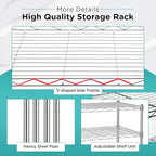 FDW 3-Shelf Adjustable,Storage Shelves Wire Shelving Shelving Unit Metal Shelves Storage Shelf with Wheels,13" D x 23" W x 31" H,Chrome