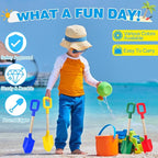 Mototo 4 Pack Beach Shovels, 16'' Plastic Beach Sand Toys Spade Scoop Gardening Tools Kit Sandbox Wooden Handle Spades for Kids Adults Garden Outdoor Snow Backyard Sand Summer (4 Pack, Bright Series)