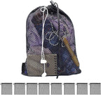 8PCS Mesh Bags Drawstring Bag Set - Nylon Mesh Drawstring Bags with Cord Lock Closure - Delicates Laundry Bag For Washing Machine - Small Gym Bag for Basketball, Volleyball, Football, Golf Stuff Balls
