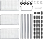 WDT Heavy Duty 3 Tier Utility Cart,Wire Rolling Carts with Wheels, Commercial Grade Service Cart with Shelving Liners and Handle Bar Metal Carts for Kitchen Office Hardware (750LBS Capacity Silver)