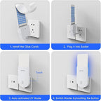 Indoor UV Fly Trap - Silent Gnat & Fruit Fly Catcher with Night Light, 400 sq.ft Coverage