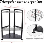 Garden Tool Organizer for Corner,Yard Tools Rack for Garage Storage Organization,Garage Tool Holder Free Standing No Mount.Heavy Duty and Solid Metal for Indoor and Outdoor Use.