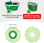 Tornado Spin Mop Head Compatible with Libman 𝐓𝐨𝐫𝐧𝐚𝐝𝐨 Spin Mop System, Machine Washable & Reusable for Libman Mop Head Replacement Refill for Libman Tornado Mop Head (4 Pack Green & White)