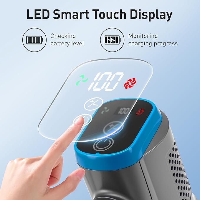 250W 25KPa Suction Cordless Vacuum Cleaner, 6-in-1 Lightweight Stick Vacuum with LED Display & Detachable Battery, 45 Mins Runtime for Hard Floor, Carpet, Pet Hair, Car Cleaning