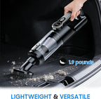 Cordless Handheld Car Vacuum Cleaner for Car Interior, Strong Suction Portable Vacuum for Pet Hair & Quick Home Cleaning, Rechargeable with LED Light & Attachments