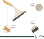 Household Squeegee with Wood or Bamboo Handle, Streak-Free Surface Cleaner, Water Removal Tool (Bamboo Handle)