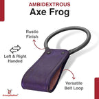 Armory Replicas - Hand Forged Medieval Viking Battle Axe Holder - Genuine Bovine Leather Functional Costume O-Ring Weapon Belt Holster