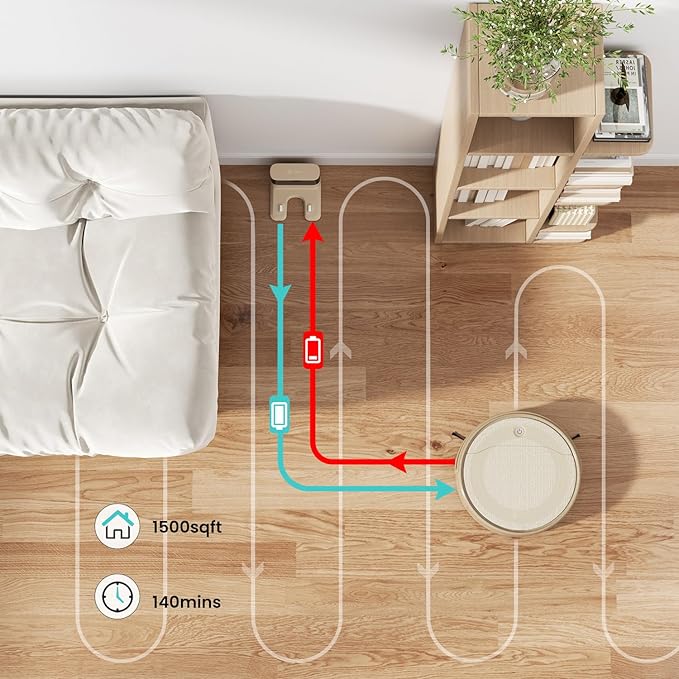 Lefant M310 Robot Vacuum Cleaner, 4500Pa Strong Suction with PreciSense Avoiding, Slim, Self-Charging, 160Mins Runtime, App/Wi-Fi/Alexa, Ideal for Pet Hair & Hard Floor Cleaning