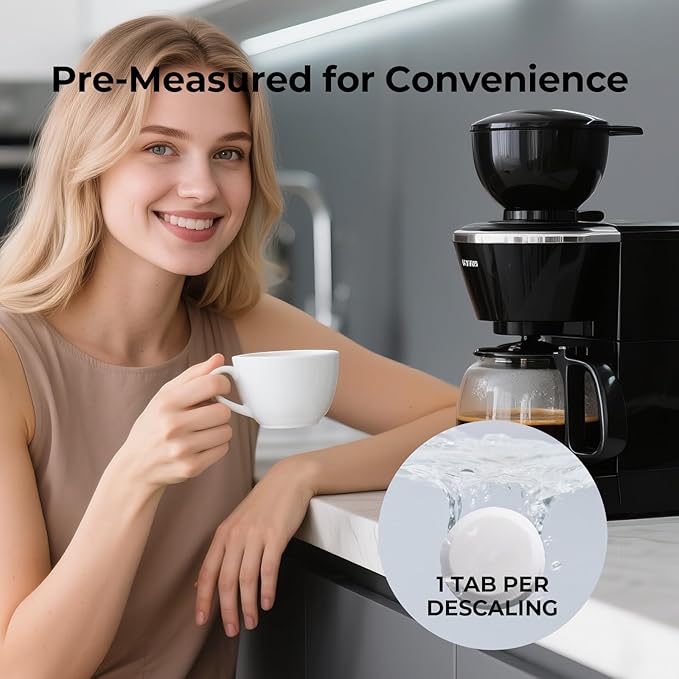 Coffee Maker Cleaner (36 Count), Cofee Maker Cleaner and Descaler, Coffee Machine Descalers, Espresso Machine Descaler Tabs for Brewer & Maker Cleaning, Compatible with Most Brands
