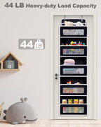 Over Door Hanging Storage Organizer, 5 Large Pockets, 10 Mesh Pockets,Black, 44 lbs Capacity (Black)