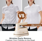 Travel Steamer for Clothes Portable Rotary Garment Iron 1200W Small Travel Steam Iron for Home, Dorm, College, 150ml Water Tank, Foldable Wrinkle Remover 120V