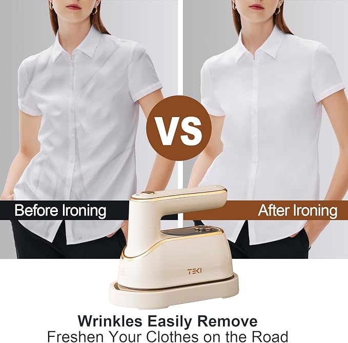 Travel Steamer for Clothes Portable Rotary Garment Iron 1200W Small Travel Steam Iron for Home, Dorm, College, 150ml Water Tank, Foldable Wrinkle Remover 120V