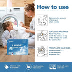 Laundry Detergent Sheet, Eco-Friendly & Hypoallergenic Wash Strips, Natural Ingredients, Ultra-Concentrated, Travel-Ready, No Plastic Jug- Unscented, (240 Loads) 120 Sheets