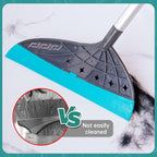Air Broom, Multifunctional Silicone Broom for Hair, Cat Litter, Crumbs, Liquids Removal on Smooth Floor, Magic Squeegee Broom Comfortable Cleaning for Tile, Bathroom, Includes 2 Broom Heads (Gray)