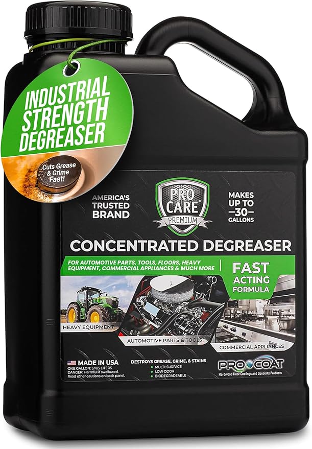 Procare - Degreaser Concentrate - Tool, Shop Floor, Engine & Commercial Kitchen Cleaner - Cleaning Supplies - Degreaser - Made in the USA (1 Gallon)