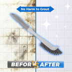 3 Pack Heavy Duty Scrub Brush Set for Household Use, Long Scrub Brush, Handheld Scrub Brush, and Crevice Brush with a Scraper Head for Cleaning Bathroom, Tile, Grout, Tub, Floor, Sink