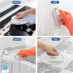 Scrub Brushes for Cleaning Bathtub Scrubber Heavy Duty Scrub Brush with Handle Stiff Bristle Cleaning Brush for Shower, Kitchen, Sink, Bathroom, Floor