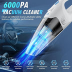 FUOAYOC Handheld Vacuum Cordless, 6KPA Strong Suction & 25 Mins Runtime, 1.6lbs Lightweight Hand Vacuum Cordless Rechargeable with HEPA Filter/LED Light/Multi-Accessories,for Home/Car/Office Cleaning