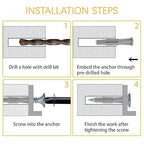 252Pcs Wall Hanging Kit with Anchors and Screws, Picture Hanging Kit for Wall Decor Art, Frame, Canvas, Dry Wall Anchors Assortment Kit for Sheetrock Concrete Brick, 5 Sizes Picture Hanger