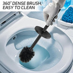 Stainless Steel Toilet Brush with Holder Set for Bathroom Storage and Organization Toilet Bowl Cleaner Brush and Holder (1, Black)