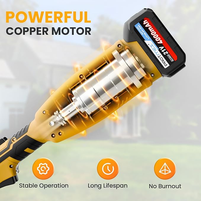 Cordless Tiller Cultivator, 21V 450RPM Electric Tiller with Battery Level Display, 2 * 4.0Ah Batteries & Charger, Tiller for Gardening, Lawn, Soil (Cultivation Width 10"/ Depth 9")