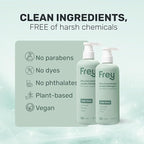 FREY Concentrated Liquid Laundry Detergent | Formulated for Sensitive Skin & HE Washers | Removes Stains Effectively | 50 Loads per Bottle (2-pack Cedar Grove)