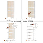 Crofy No Assembly Folding Bookshelf for Living Room, 5 Tier White Collapsible Book Shelf for Home Office, Portable Bookcase Storage Organizer