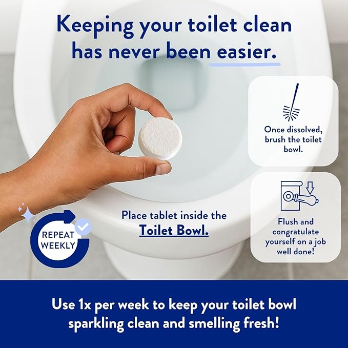 THE CLEAN PEOPLE Toilet Bowl Cleaner | Eco Friendly Toilet Bowl Cleaner Tablets for Removing Hard Water Stains, Rust, and Limescale Buildup (24 Count)