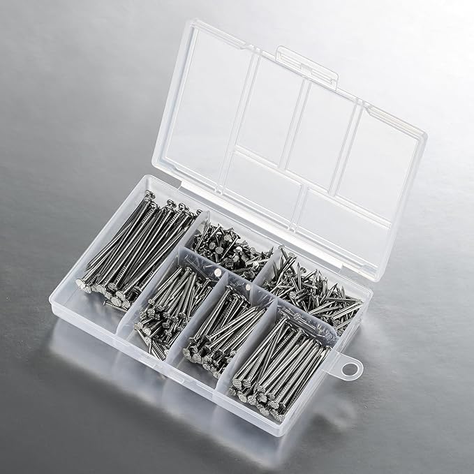 430pcs Stainless Steel 304 Nails Kit, Hanging Nails Kit, Wall Nails Kit, Dowels Kit, Long Nails Kit