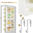 HOMELUX THEORY UPGRADED Over The Door Organizer Hanging - 100D EXTRA THICK & 50lbs HUGE CAPACITY 6 Large Front & 12 Side Pockets, Over The Door Shoe Organizer, Hanging Closet Organizer (Ivory, XL)