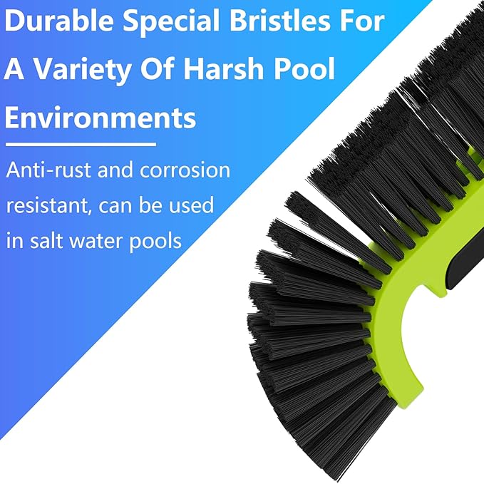Sepetrel Upgrade Pool Brush Head for Cleaning Walls,Heavy Duty Inground/Above Ground Swimming Pool Scrub Brushes,Suitable for Various Harsh Environments