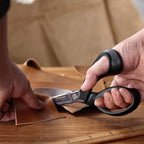 LIVINGO Industrial Scissors all Purpose: 9" Professional Heavy Duty Shears Sharp Stainless Steel - Forged Titanium Coated Scissors for Fabric Sewing Carpet Workshop Outdoor Home Office Grey/Black