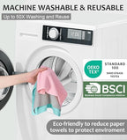 UPSTAR Microfiber Cleaning Cloth, Reusable Paper Towels Rolls, Cleaning Rags for Kitchen, Bathroom, Car, 12x12 inch, 50 Packs/Roll, Blue