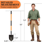 Shovel for Digging Heavy Duty Metal Shovel with Fiberglass Handle, 56 Inches