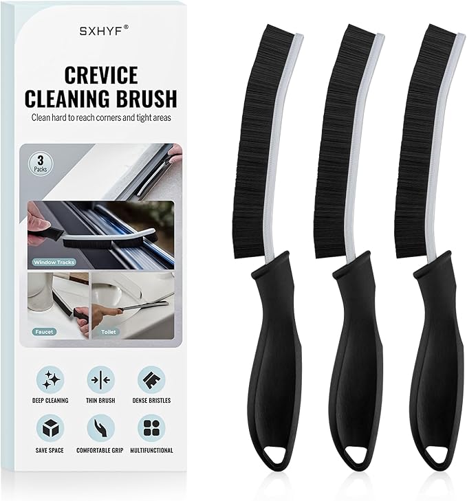 SXhyf Cleaning Brush - Hard Bristle Crevice Cleaning Brush, Multifunctional Gap Scrub Brush, Home Essentials, Bathroom Cleaner Tools for Household Use, Kitchen, Window, Faucet, S1110SE